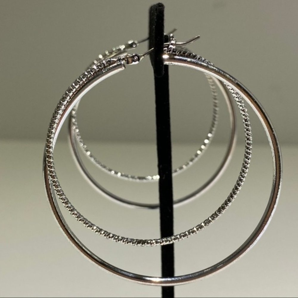 Napier Womens Silver Tone Party Beyonce Rihanna Style Big Hoop Earrings Gift